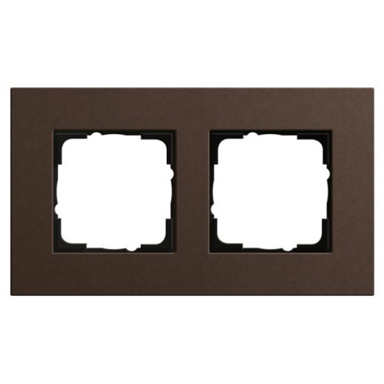 Рамка двомісна Gira Linoleum-Multiplex темно-коричнева (0212223)