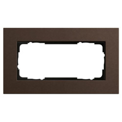 Рамка без перегородки двомісна Gira Linoleum-Multiplex темно-коричнева (1002223)