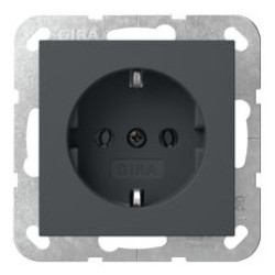 Розетка Gira System 55 із заземлюючим контактом антрацит (418828)