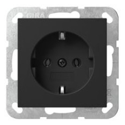 Розетка Gira System 55 із заземлюючим контактом чорна матова (4188005)