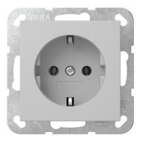 Розетка Gira System 55 із заземлюючим контактом сіра матова (4188015)