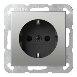 Розетка Gira System 55 із заземлюючим контактом сталь (4188600)