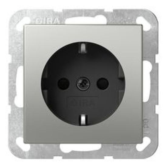Розетка Gira System 55 із заземлюючим контактом сталь (4188600)