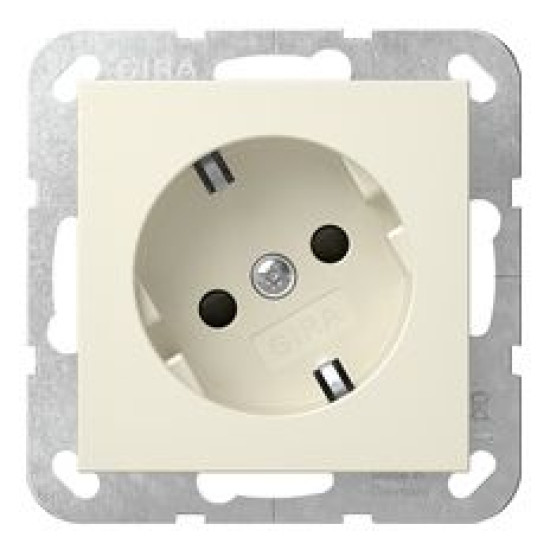 Розетка Gira System 55 зі шторками кремова глянцева (441801)