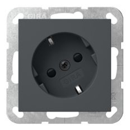 Розетка Gira System 55 зі шторками антрацит (441828)