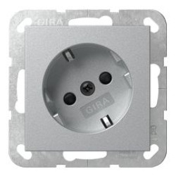 Розетка Gira System 55 зі шторками алюміній (441826)