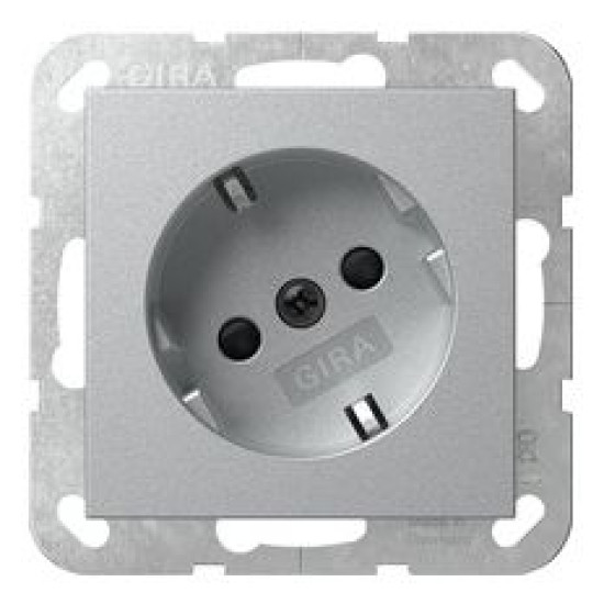 Розетка Gira System 55 зі шторками алюміній (441826)