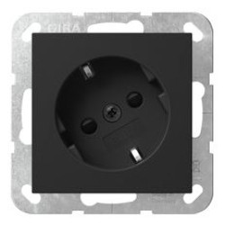Розетка Gira System 55 зі шторками чорна матова (4418005)