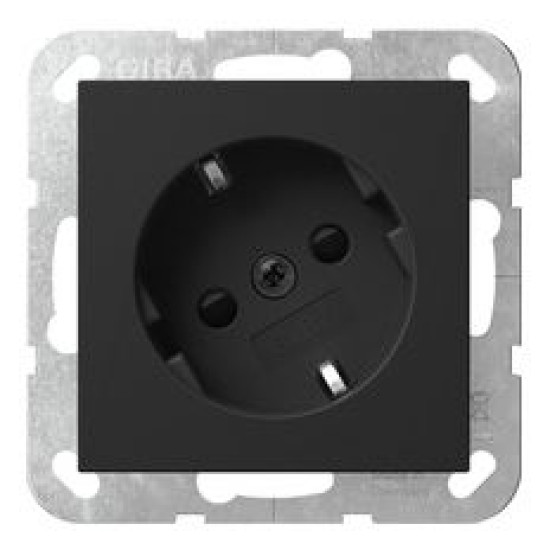 Розетка Gira System 55 зі шторками чорна матова (4418005)