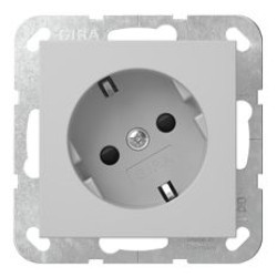 Розетка Gira System 55 зі шторками сіра матова (4418015)