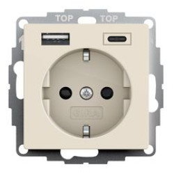 Розетка з USB 2-постова Gira System 55 кремова глянцева (245901)