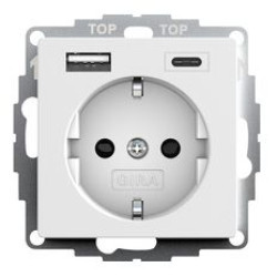 Розетка з USB 2-постова Gira System 55 біла матова (245927)