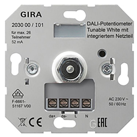 Потенціометр DALI Tunable з вбудованим блоком живлення Gira (203000)