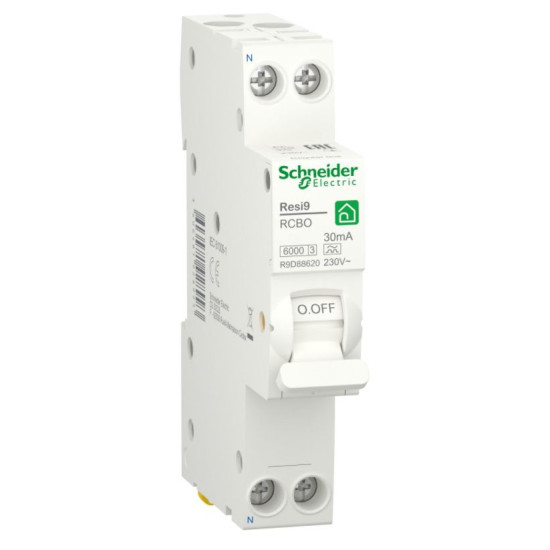 Диференціальний автомат Schneider Electric R9D88606 RESI9 6кА 1P+N 6A C 30мА