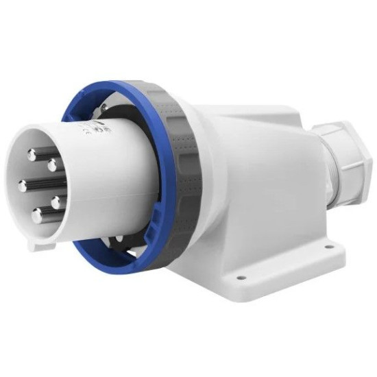 Стаціонарна вилка 90° GEWISS IP67 2P+E 63A 230В (GW61448)