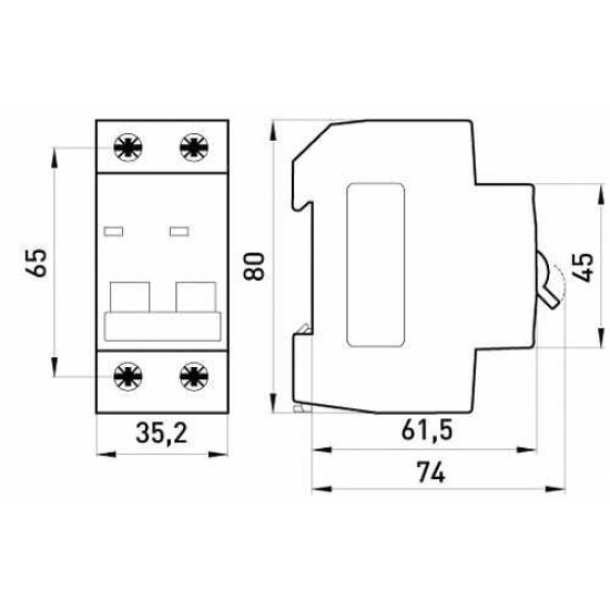 Модульний автоматичний вимикач E.Next e.mcb.pro.60.2.B 2р 25А В (p041019)