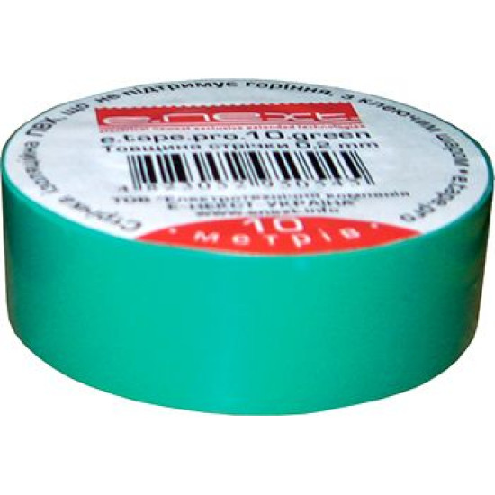 Ізолента E.Next e.tape.stand.10.green 10м зелена (s022003)