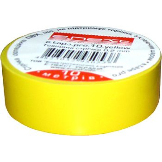 Ізолента E.Next e.tape.stand.10.yellow 10м жовта (s022002)