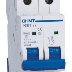 Модульний автоматичний вимикач Chint NB1-63 2P C3 6кА DB (179662)