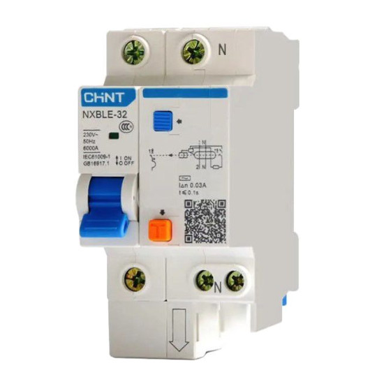 Диференційний вимикач Chint NXBLE-63 1P+N C40 30мА AC 6кА (819936)