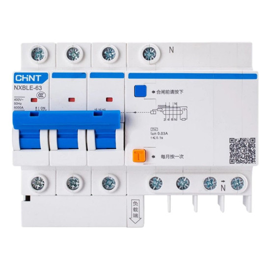 Диференційний вимикач Chint NXBLE-63 4P C50 300мА AC 6кА (982198)