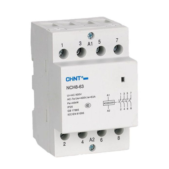 Модульний контактор Chint NCH8-63/40 63A 4NO AC 24В (256100)