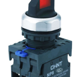 Перемикач Chint NP8-20XD/314 2NO AC/DC 24В з підсвіткою 3 положення з фіксацією червона IP65 (667197)