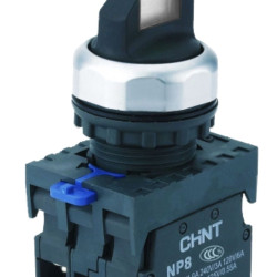 Перемикач Chint NP8-11XD/331 1NO+1NC AC 110В-230В 3 положення з підсвіткою із самоповерненням біла IP65 (578872)