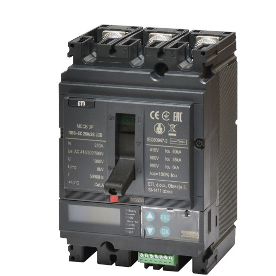 Автоматический выключатель ETI NBS-EC 160/3S LCD 160A 50кА 3P (4673067)