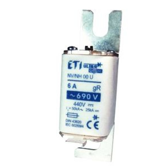 Запобіжник ETI S000UQU/80/6A/690V aR 50кА (4331003)