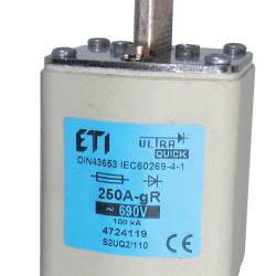 Запобіжник ETI S2UQ2/110/400A/690V gR 200кА (4724123)