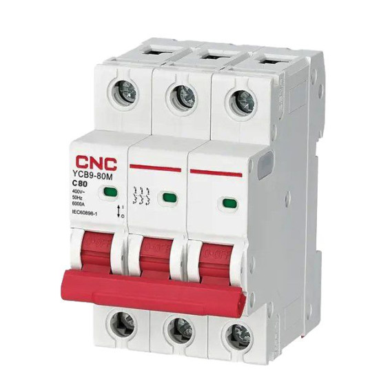 Модульний автоматичний вимикач CNC YCB9-80M 3Р 63А 6кА С (Б00037915)