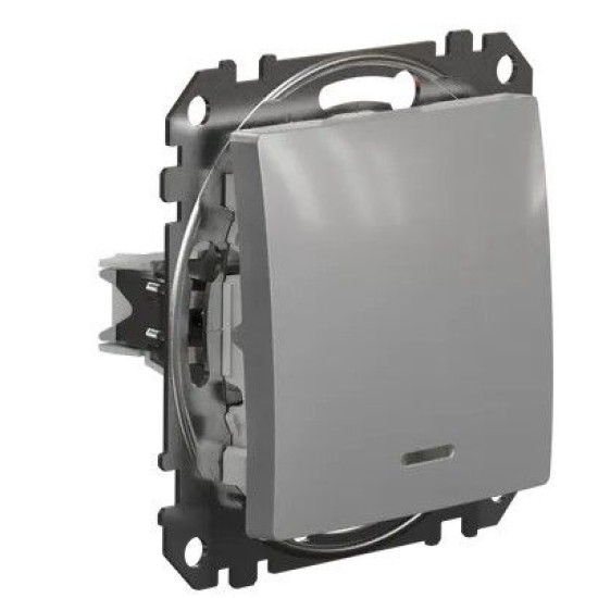 Перехресний перемикач Schneider Electric Sedna Design & Elements з підсвіткою алюміній SDD113107L