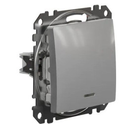 Перемикач Schneider Electric Sedna Design & Elements з підсвіткою алюміній SDD113106L