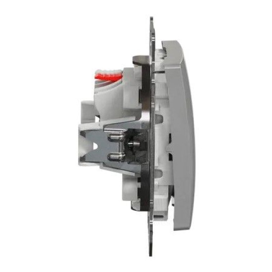 Перехресний перемикач Schneider Electric Sedna Design & Elements з підсвіткою алюміній SDD113107L