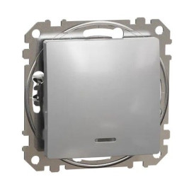 Перемикач Schneider Electric Sedna Design & Elements з підсвіткою алюміній SDD113106L
