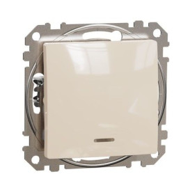 Перехресний перемикач Schneider Electric Sedna Design & Elements з підсвіткою бежевий SDD112107L
