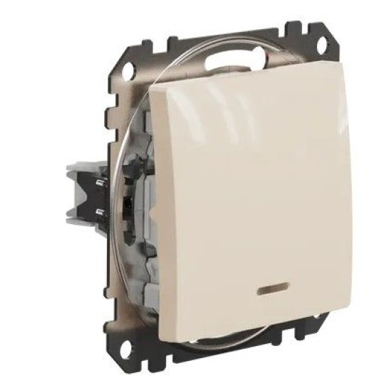 Перехресний перемикач Schneider Electric Sedna Design & Elements з підсвіткою бежевий SDD112107L