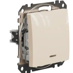 Перемикач Schneider Electric Sedna Design & Elements з підсвіткою бежевий SDD112106L