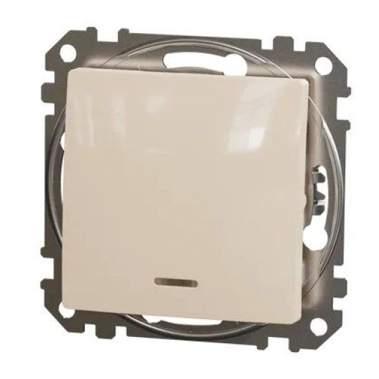 Перехресний перемикач Schneider Electric Sedna Design & Elements з підсвіткою бежевий SDD112107L