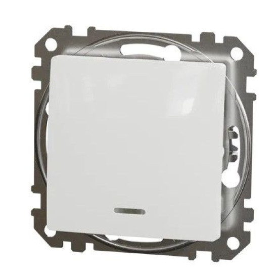 Перехресний перемикач Schneider Electric Sedna Design & Elements з підсвіткою білий SDD111107L