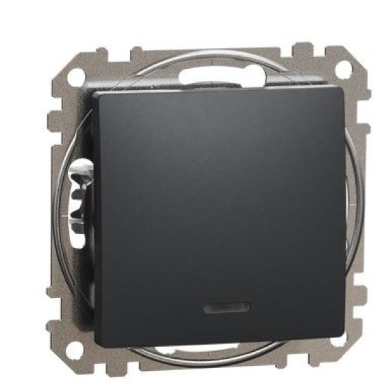 Перехресний перемикач Schneider Electric Sedna Design & Elements з підсвіткою чорний SDD114107L