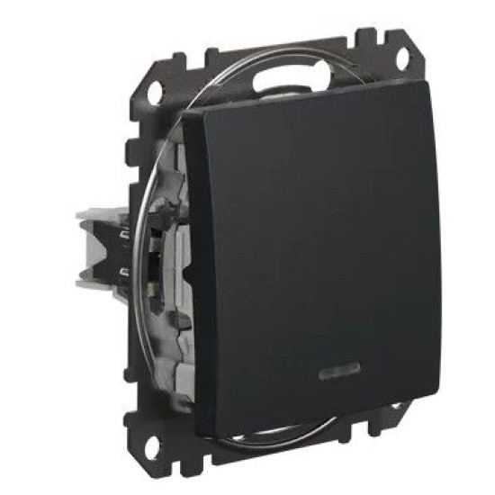 Перехресний перемикач Schneider Electric Sedna Design & Elements з підсвіткою чорний SDD114107L