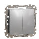 Кнопковий двоклавішний вимикач Schneider Electric Sedna Design & Elements алюміній SDD113118