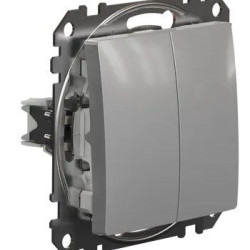 Кнопковий двоклавішний вимикач Schneider Electric Sedna Design & Elements алюміній SDD113118