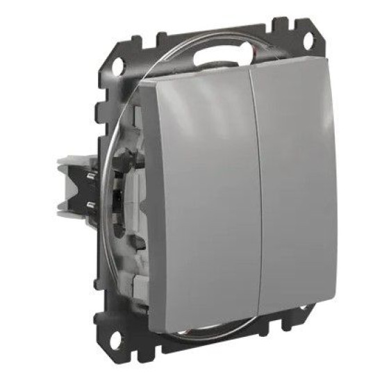 Кнопковий двоклавішний вимикач Schneider Electric Sedna Design & Elements алюміній SDD113118