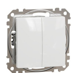 Кнопковий двоклавішний вимикач Schneider Electric Sedna Design & Elements білий SDD111118