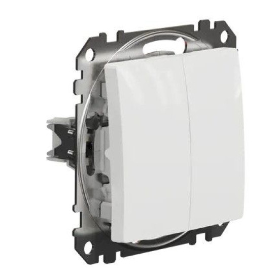 Кнопковий двоклавішний вимикач Schneider Electric Sedna Design & Elements білий SDD111118