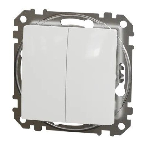 Кнопковий двоклавішний вимикач Schneider Electric Sedna Design & Elements білий SDD111118