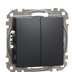Кнопковий двоклавішний вимикач Schneider Electric Sedna Design & Elements чорний SDD114118